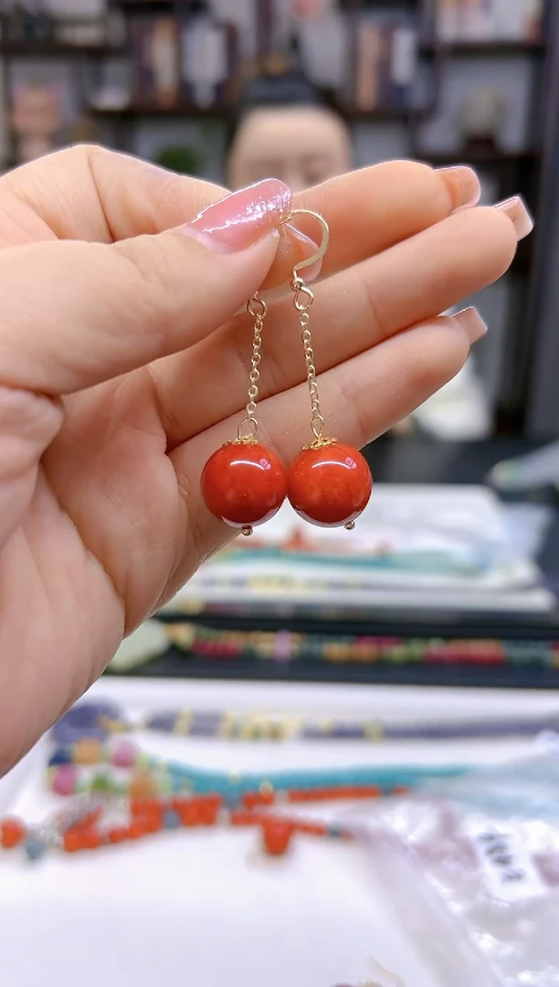 【闪购商品】翡翠耳饰14K金镶嵌耳坠E484