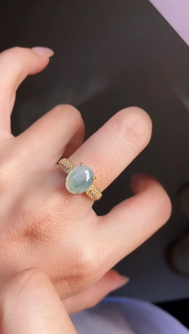 银S925镶嵌戒指翡翠12