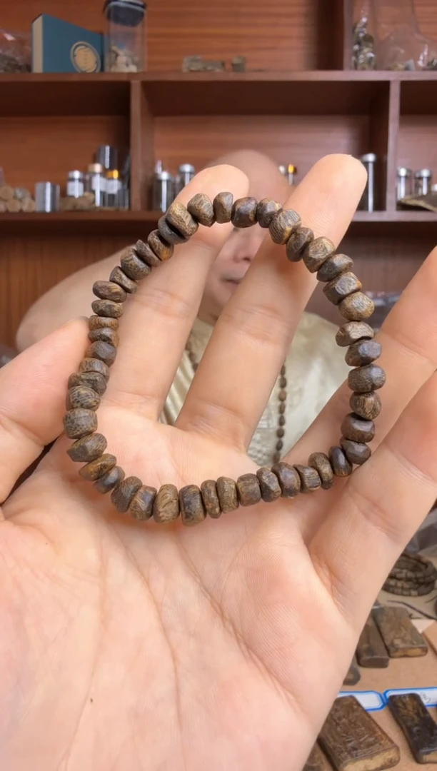 沉香手串奇楠沉香沉水随形碎银子单圈手串一条