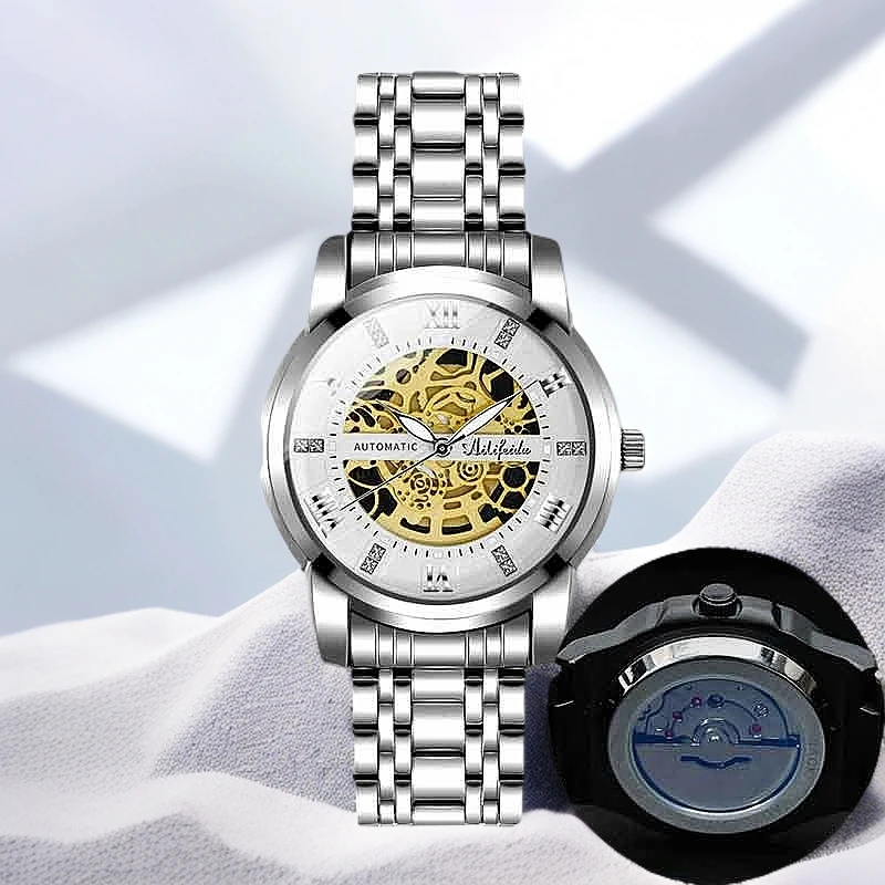 商务时尚潮流男士手表大背透夜显防水高档腕表-T