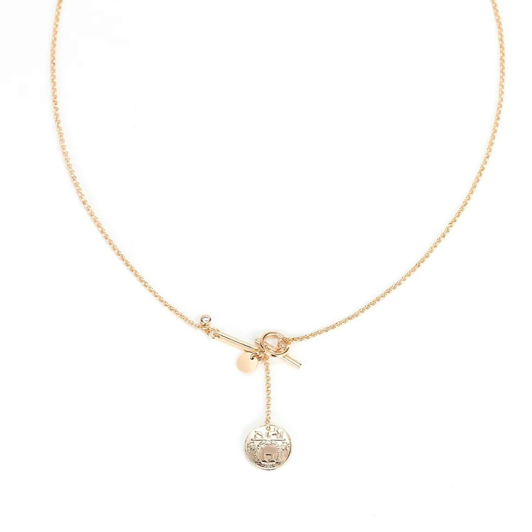 红楼 925银 镀K金  藏书章项链 ZR-B804