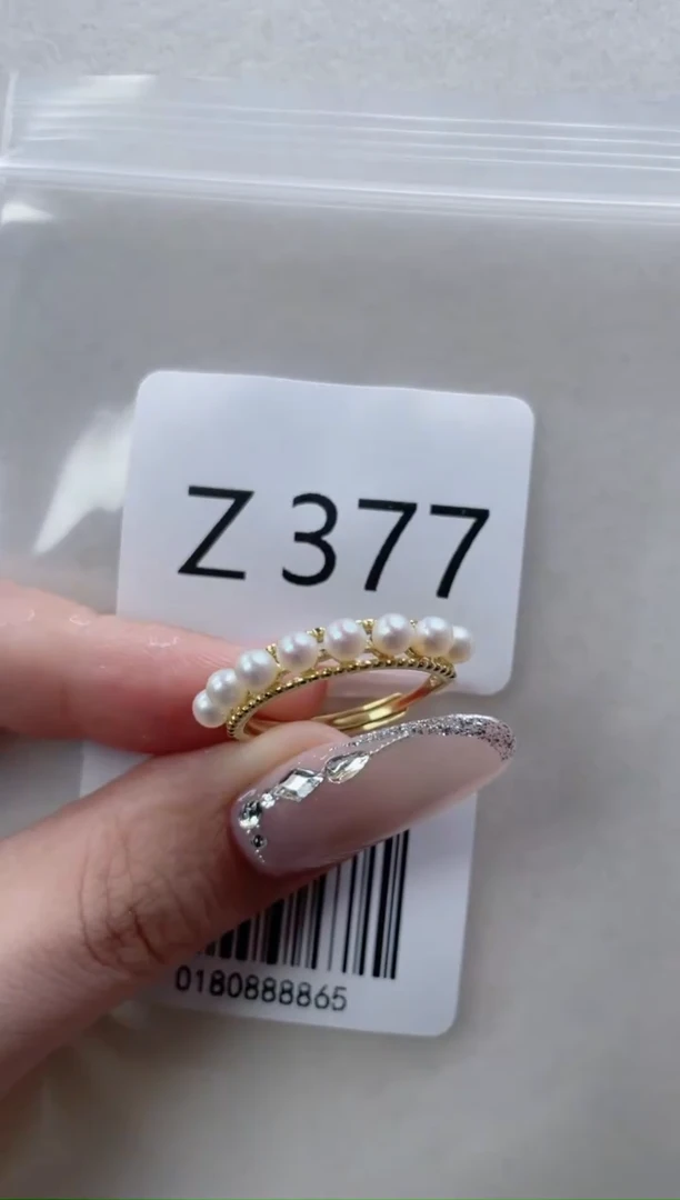 银S925镶嵌淡水珍珠戒指Z377
