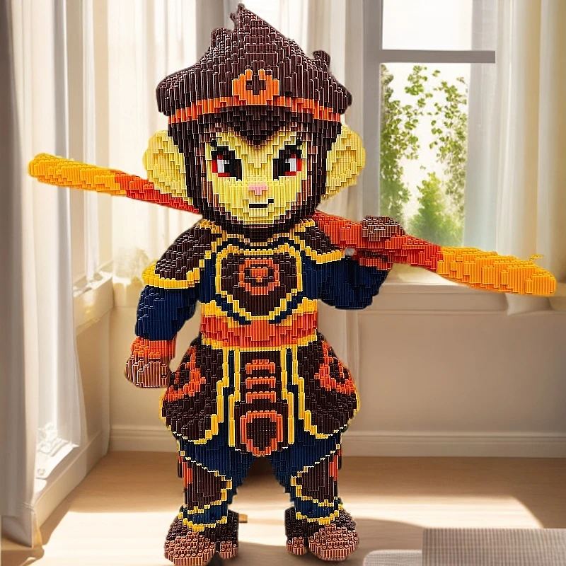 70CM蛇年暗黑新款齐天大圣悟空大颗粒积木益智玩具手工礼物送心意