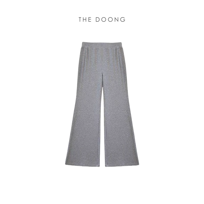 弹力休闲宽松修身微喇显瘦针织裤