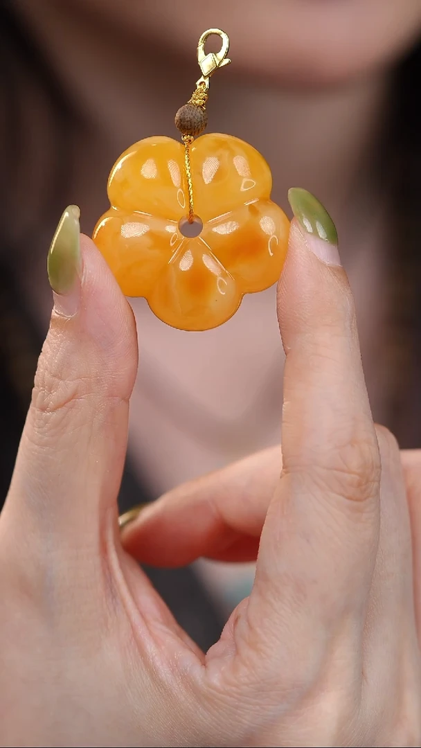 蜜蜡吊坠(不含链)银S925镶嵌花
