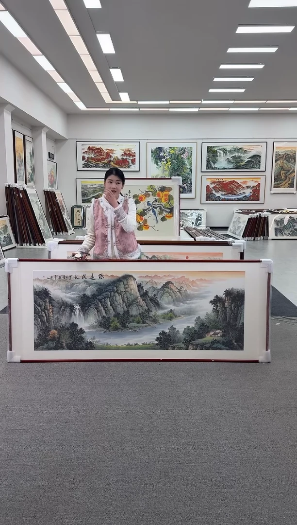 国画手绘 219*88 源远流长