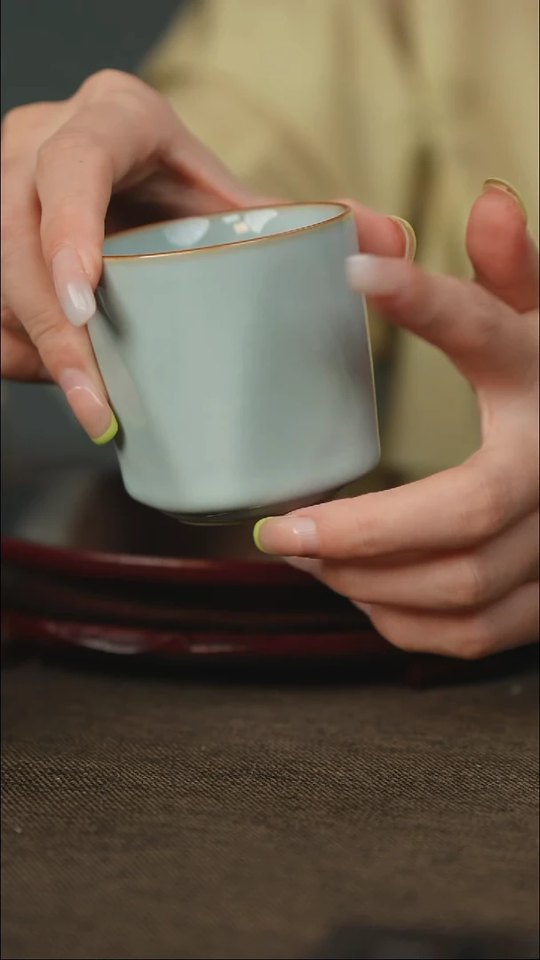 全品 天圆地方杯 带底款 高足