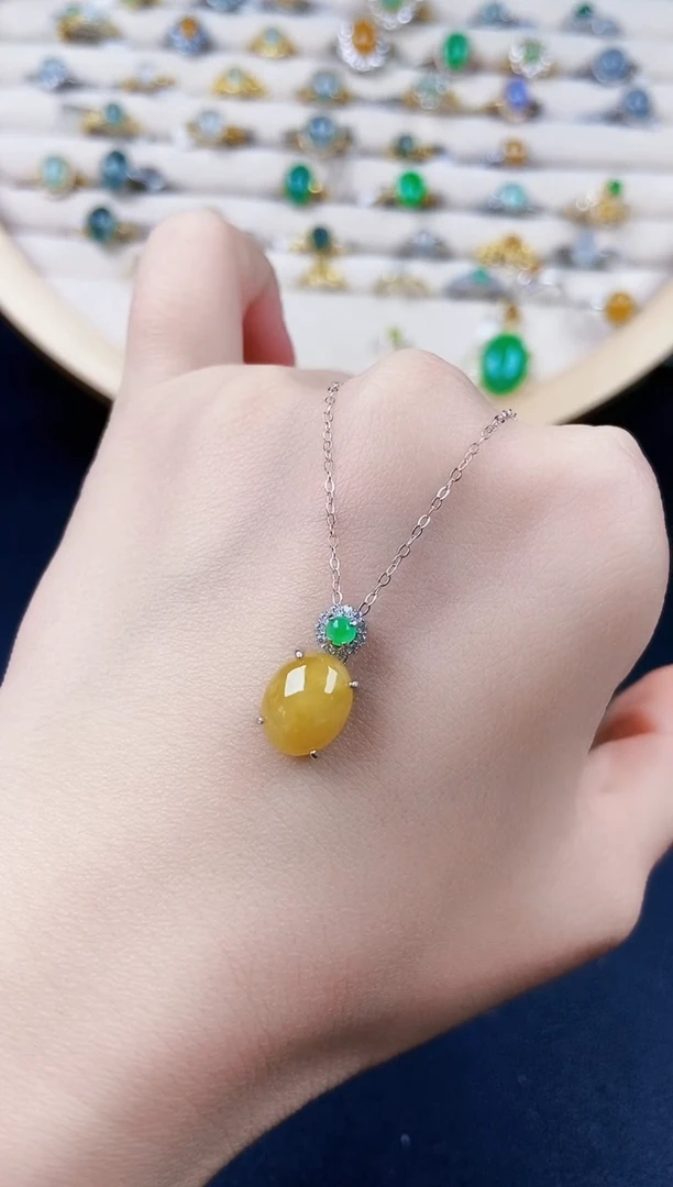 【闪购商品】翡翠颈饰银S925镶嵌46546