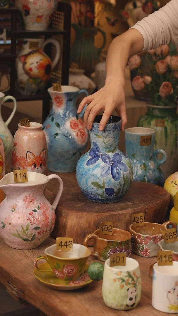 陶瓷景德镇设计师手作花器摆件侘寂风431