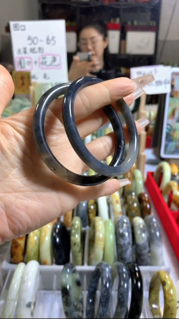 未镶嵌岫玉手镯19（58圈口）