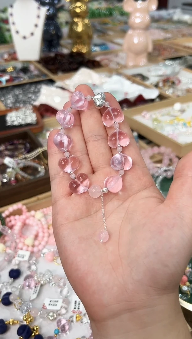 未镶嵌手链水晶粉全