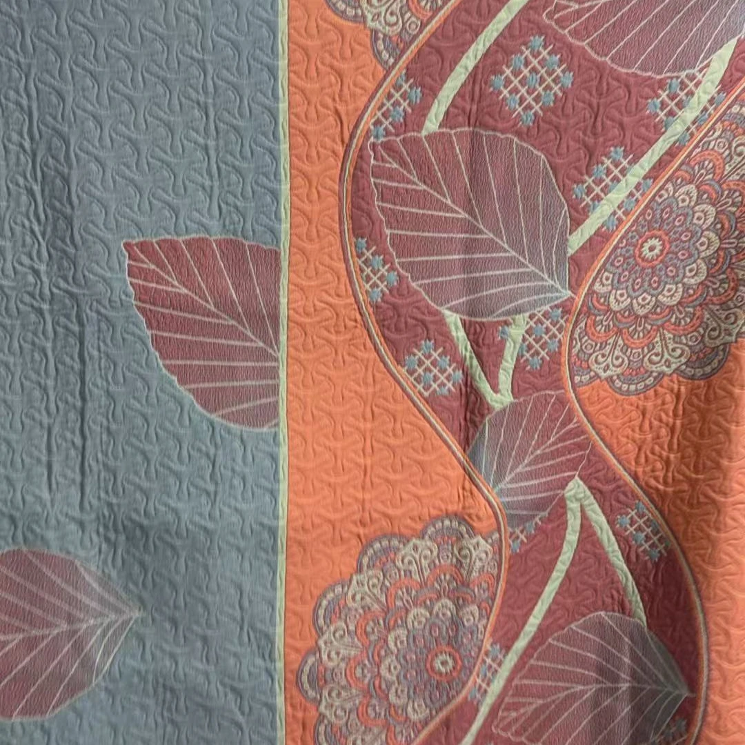 多功能纱布盖毯床盖--菱文叶蔓230*250