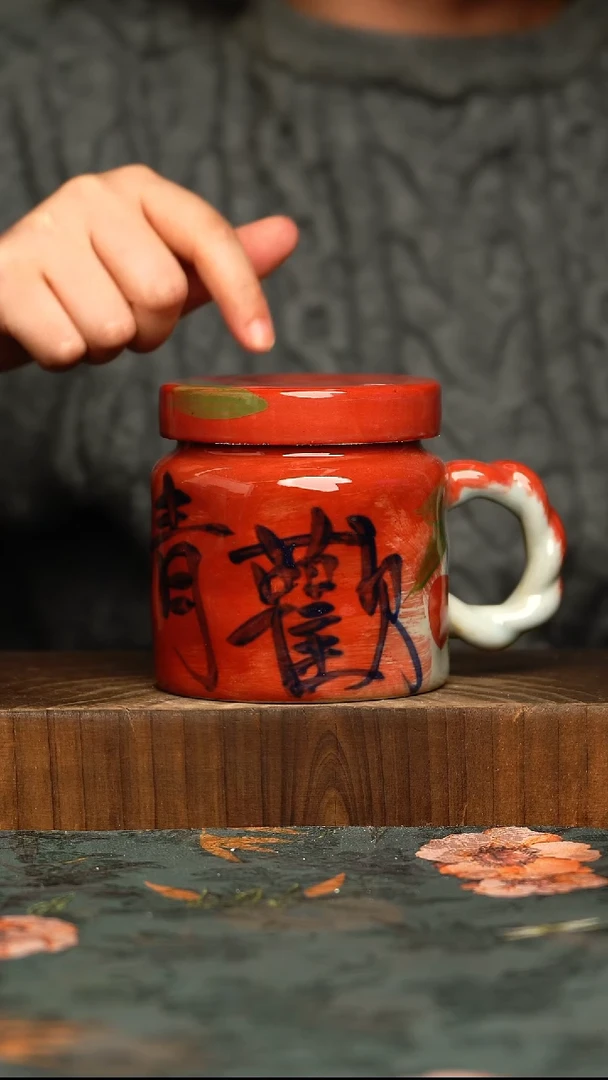 杯釉下彩手工手绘同款陶器