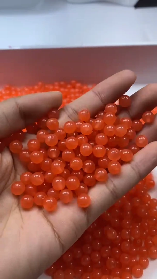 未镶嵌颈饰玛瑙/玉髓W87-南红冰柿子红色6mm*30颗