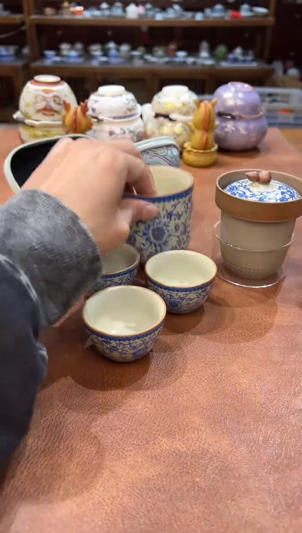 真的很便宜会开片的旅行茶具