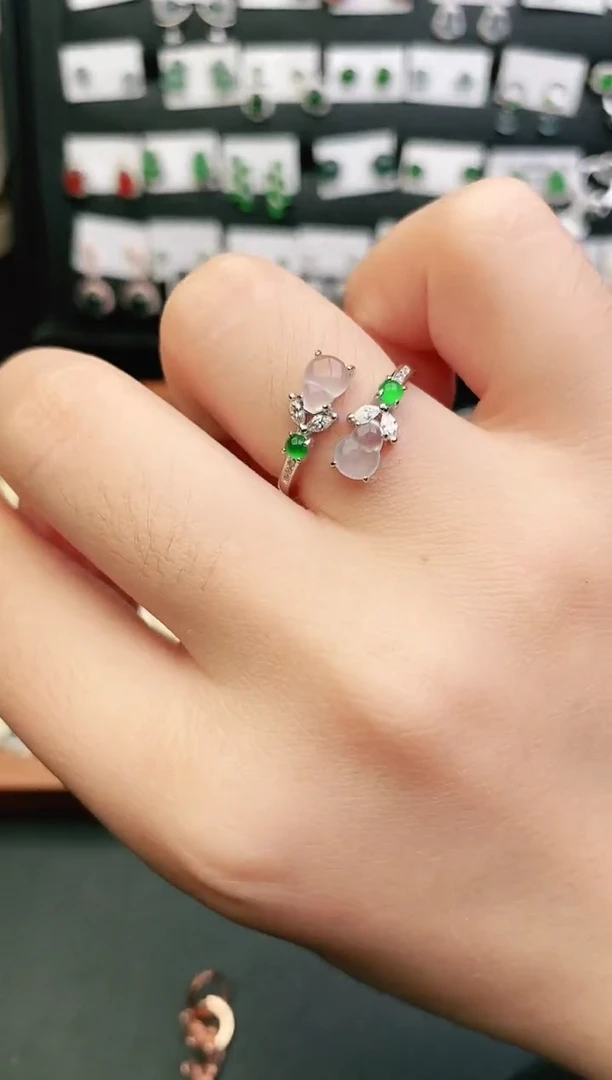 银S925镶嵌戒指翡翠0