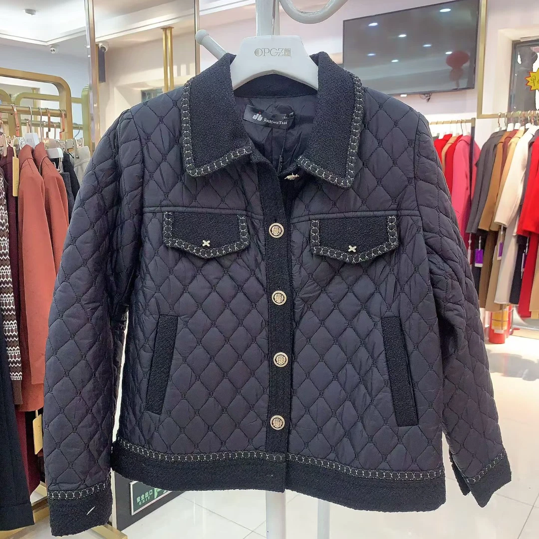 短款长袖薄款POLO领棉衣棉服百搭加厚秋冬休闲