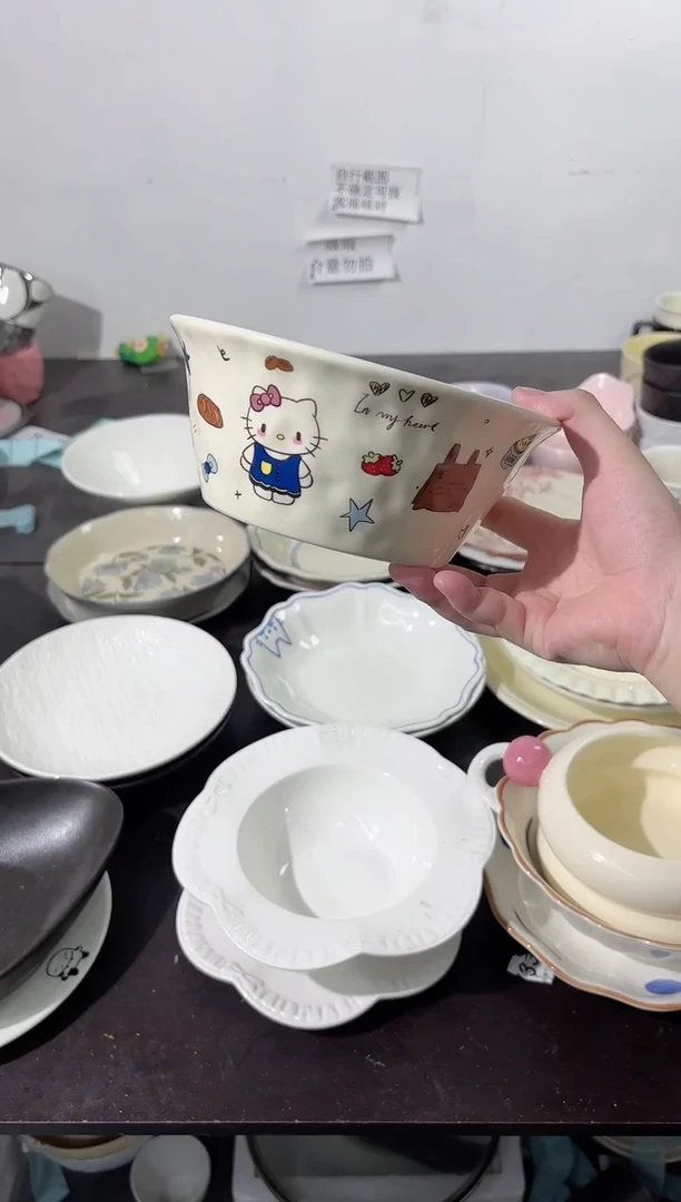 陶直播正品可爱猫咪碗*1