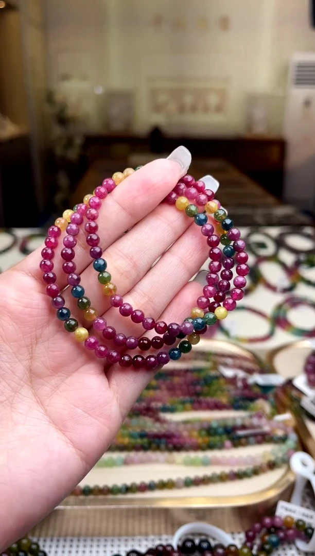 【闪购商品】碧玺/未镶嵌4mm+碧玺多圈多样性发货