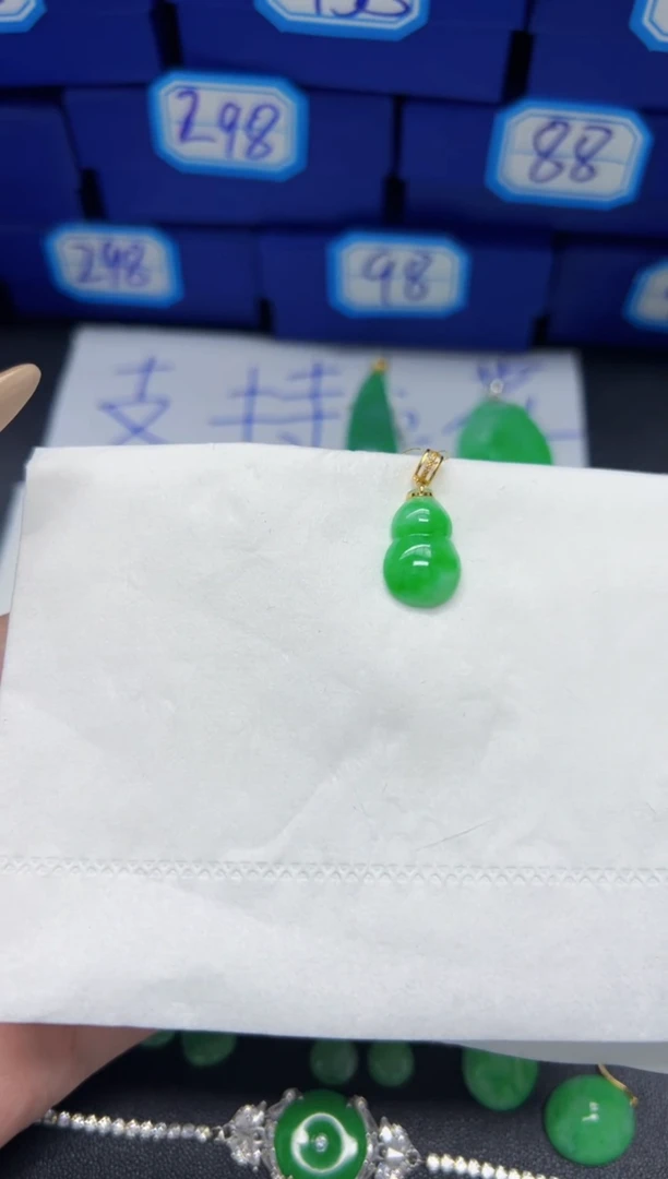 【闪购商品】翡翠颈饰18K金镶嵌Y缅料A货/支持复检/一件