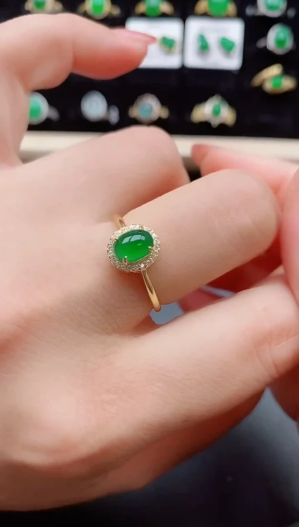 【闪购商品】翡翠戒指银S925镶嵌08050