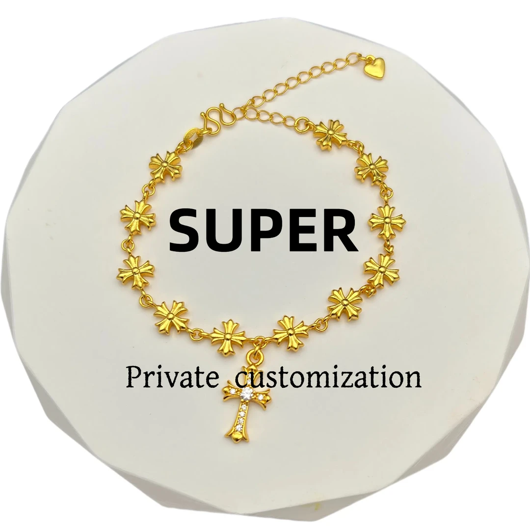 铜合金手链 轻奢克罗十字手链时尚百搭气质简约小众精致