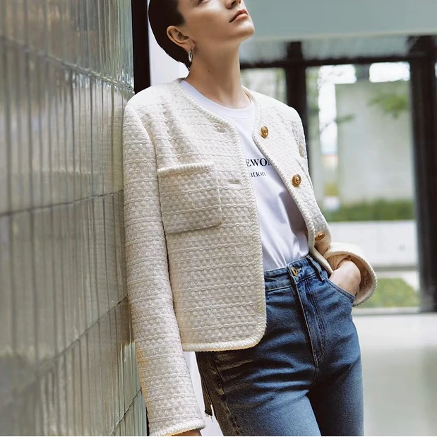 SS25072  ED订单款花纱亮片小香风外套