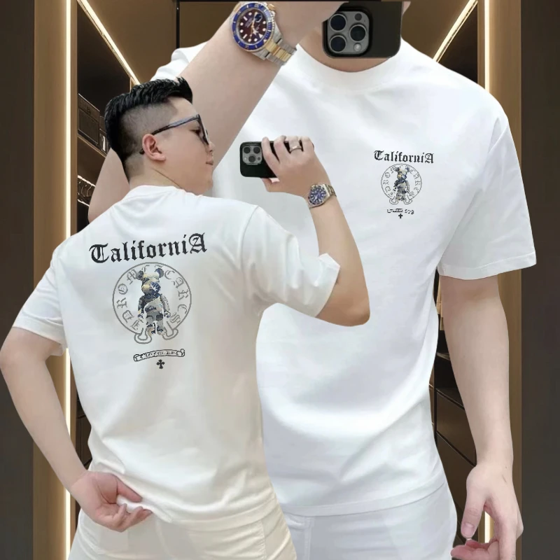 2025夏季新款男国潮纯棉圆领印花休闲百搭男士男士短袖t恤