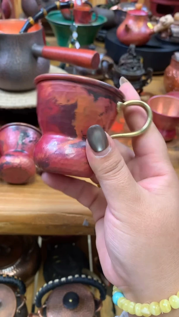 紫铜火烧红小号主人杯