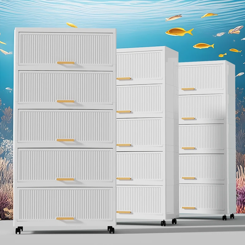 TZ【52cm宽】厨房置物架家用带门多功能橱柜防尘储物柜落地多层收纳