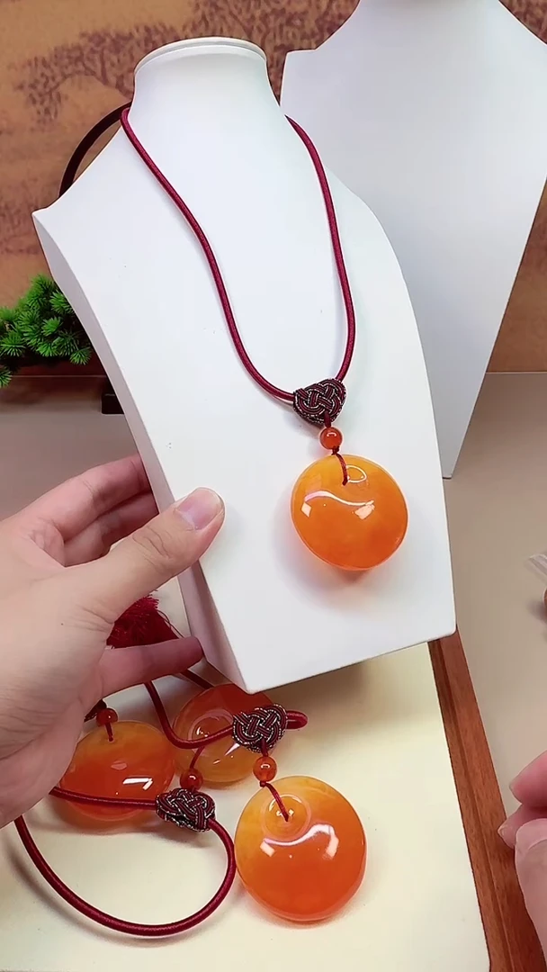 蜜蜡颈饰14K金镶嵌X247