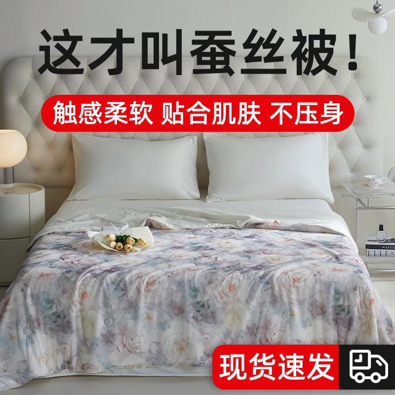 正品蚕丝被100%蚕丝夏凉被双人夏被空调被单人冰丝夏季薄款被芯