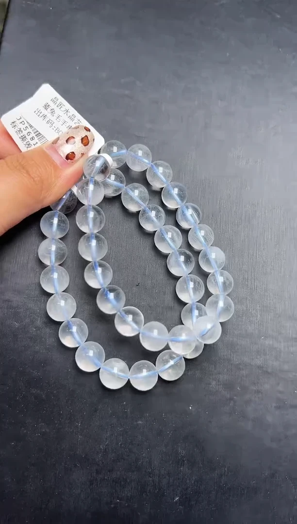 未镶嵌手串水晶蓝兔毛手串10mm+ 多样性发一 JP56811