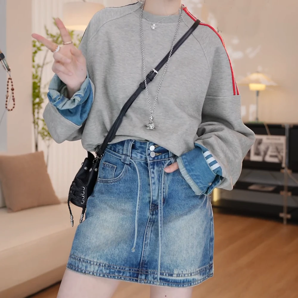 早春新品『太空漫游』2025设计师款百搭休闲套头卫衣女慵懒风灰色