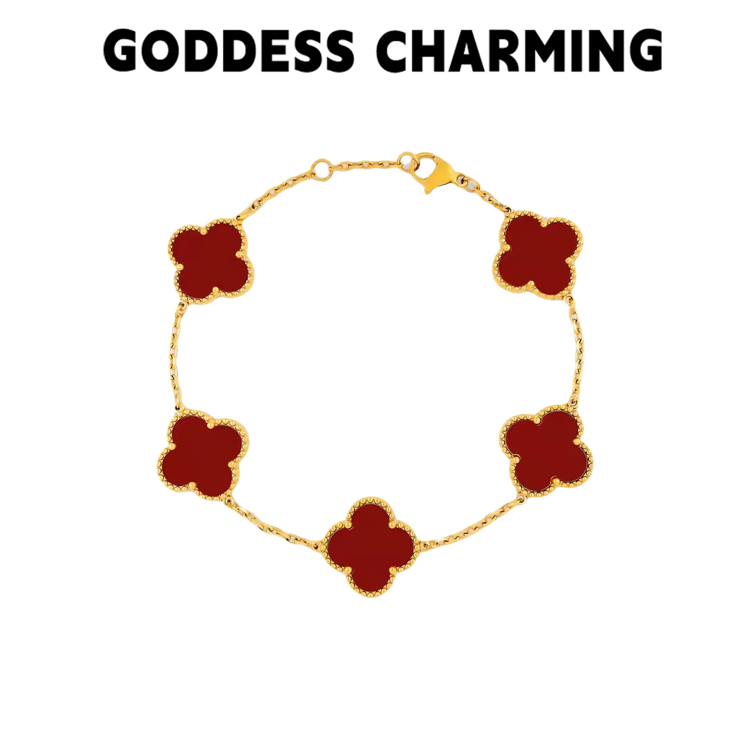GODDESS CHARMING红色四叶草手链