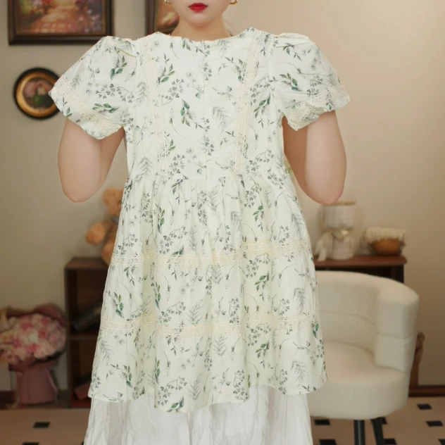 女童中大童裙子亲子款时尚洋气清新风2025新款碎花连衣裙夏季款