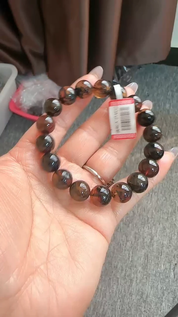 【闪购商品】琥珀手链未镶嵌规格11微瑕翁珀手串#48