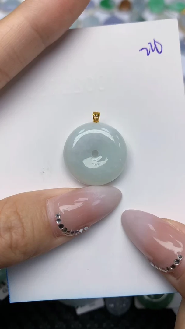 【闪购商品】翡翠颈饰18K金镶嵌天然翡翠a货