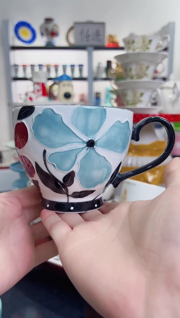 陶瓷手柄款手绘浮雕8033