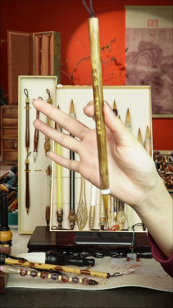 155号闪孤品高货毛笔链接 清水试笔 蘸墨不退