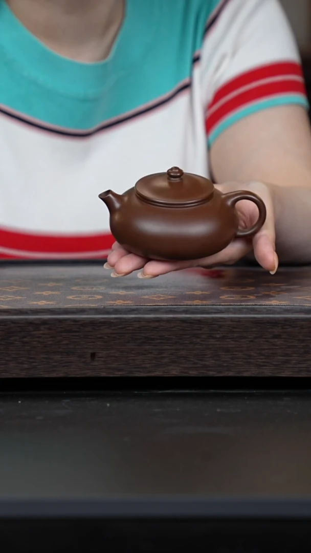 茶壶紫砂微瑕紫泥寒江