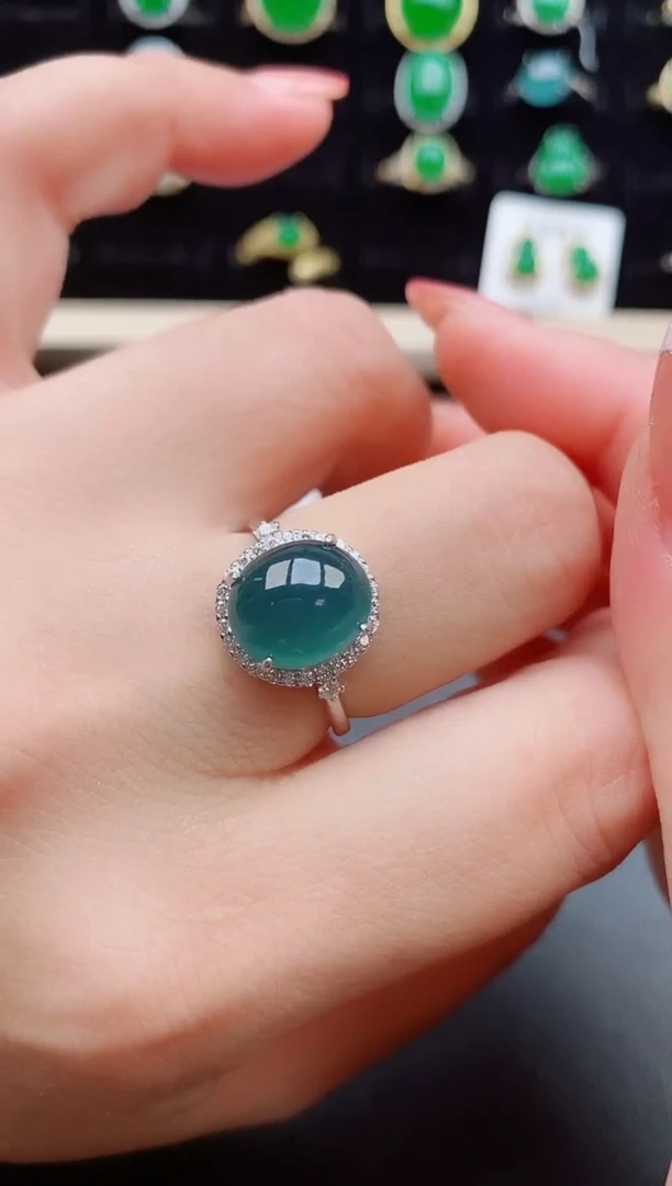 【闪购商品】翡翠戒指银S925镶嵌8050