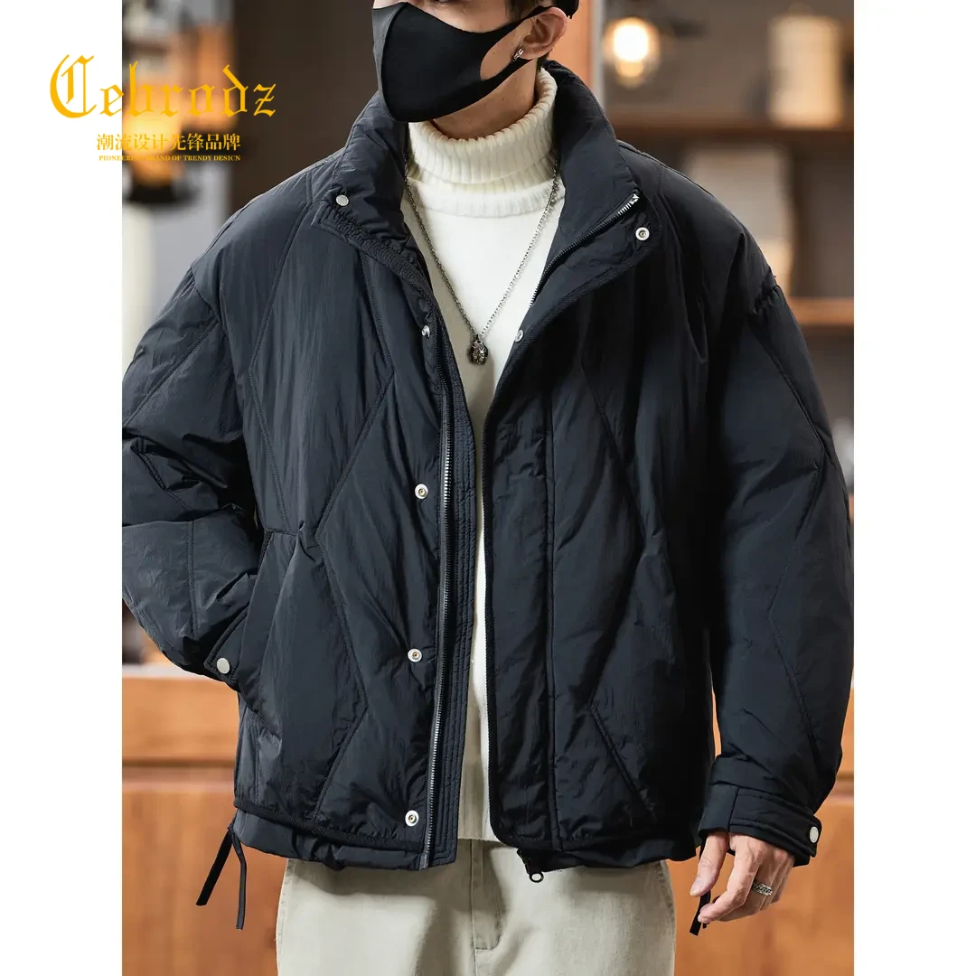 法国Cebrodz立领薄羽绒服男士秋冬季白鸭绒保暖潮牌休闲外套宽松