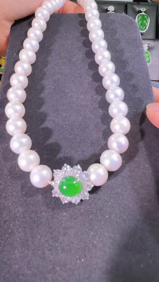 翡翠未镶嵌项链煦项链