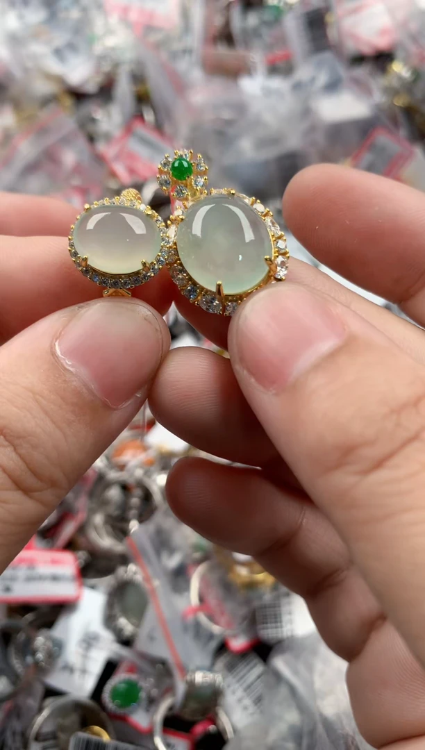 银S925镶嵌戒指翡翠66666   8