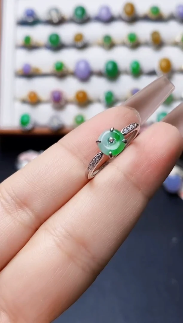 银S925镶嵌戒指翡翠5635