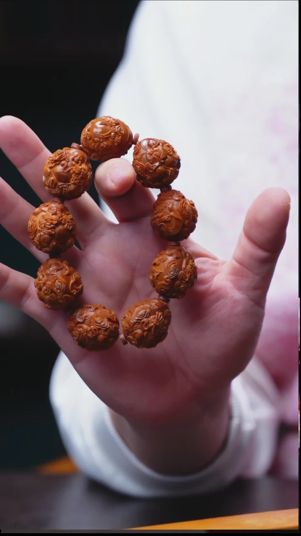 手串/手链橄榄核静*浮雕财神【黄玲】