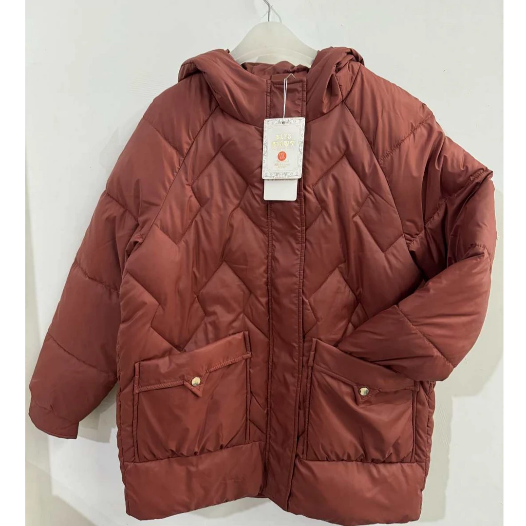 连帽女冬季棉袄厚款保暖宽松短款棉服时尚中长款棉衣