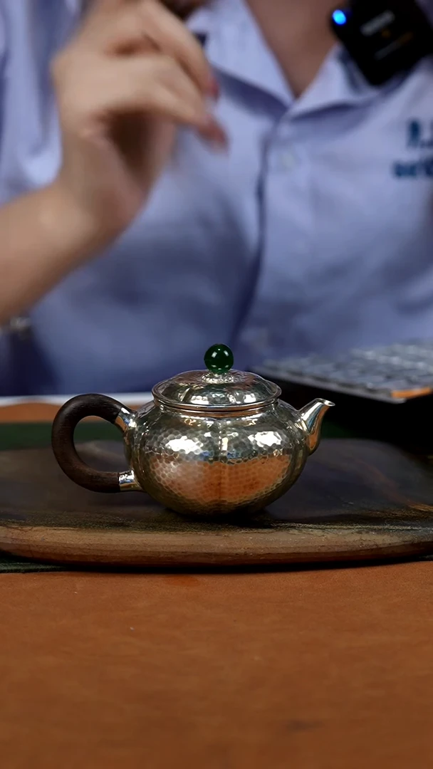 新品手工锤纹南瓜泡茶壶