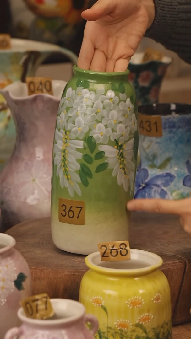 陶瓷景德镇设计师手作花器摆件侘寂风@M367@